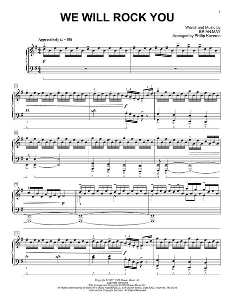 Queen "We Will Rock You [Classical version] (arr. Phillip Keveren ...