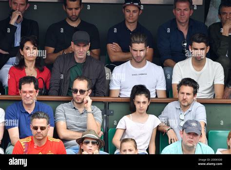 Zinedine Zidane, his wife Veronique and their sons Luca and Enzo attend the Men Final of the ...