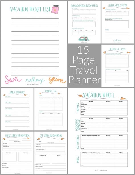 Free Printable Vacation Planner