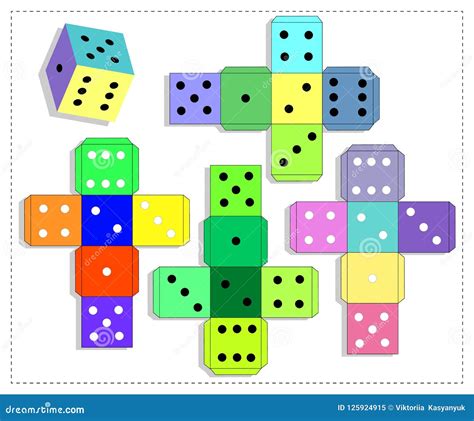 Dice for Board Game. Template Stock Vector - Illustration of object, block: 125924915