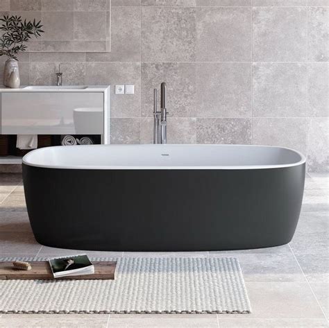 Aquatica Coletta-Blck-Wht™ Freestanding Solid Surface Bathtub | Free standing bath tub, Step in ...