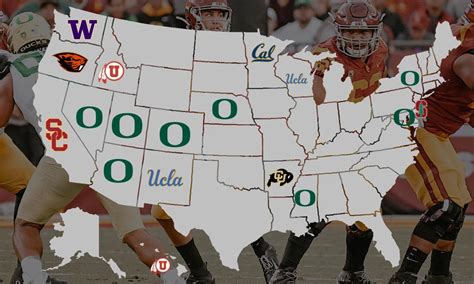 Map of Pac-12 teams who "won" each state in recruiting : r/Pac12