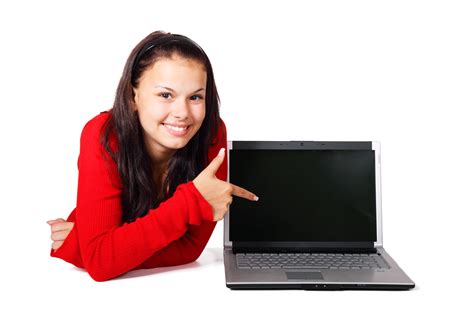 Woman Pointing At Laptop Free Stock Photo - Public Domain Pictures