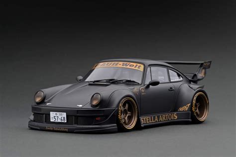 Ignition Model 1:18 Porsche 930 RWB Stella Artois in Matte Black