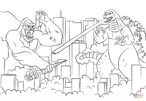 Printable Godzilla Vs King Kong Coloring Pages - Printable Word Searches