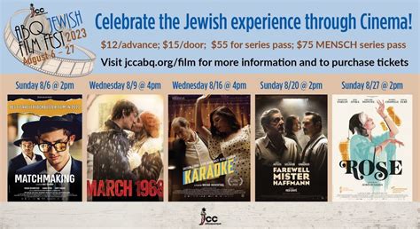 JCC ABQ Jewish Film Festival, Jewish Community Center, Albuquerque, 6 ...