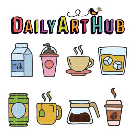 Random Drink Icons Clip Art Set – Daily Art Hub // Graphics, Alphabets ...