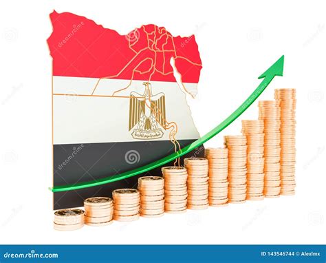 Economic Growth in Egypt Concept, 3D Rendering Stock Illustration ...