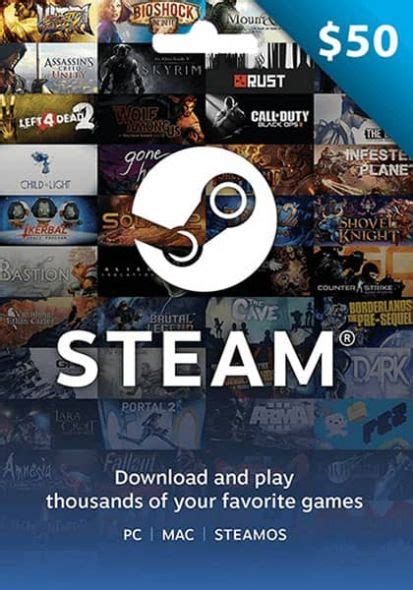 USA Steam 50 Dollar Gift Card | Digital delivery 24/7