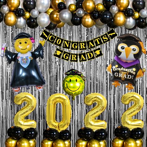 Buy Graduation Decorations 2022 Black and Gold Graduation Party ...