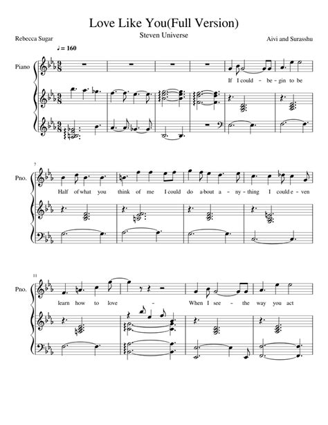 Love Like You(Full Version) sheet music for Piano download free in PDF or MIDI