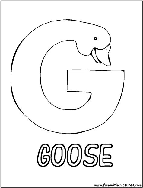 Picture Alphabets G Coloring Page