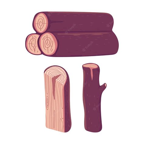 Premium Vector | Tree logs vector cartoon illustration isolated on ...