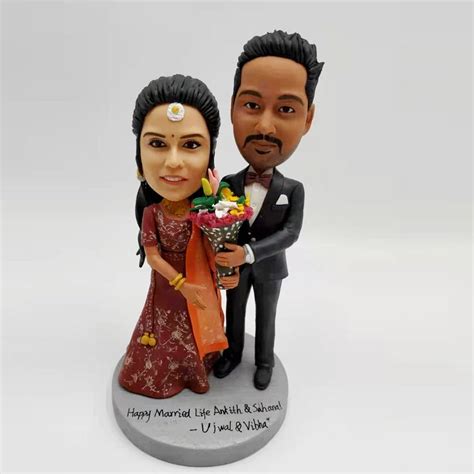 Personalized Indian Couple Wedding Custom Bobblehead From Photos ...