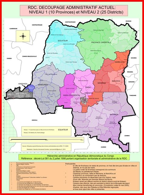 RDC: provinces, districts et territoires