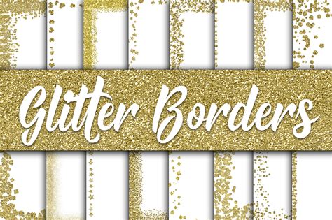 Gold Glitter Borders Digital Paper Graphic by oldmarketdesigns · Creative Fabrica