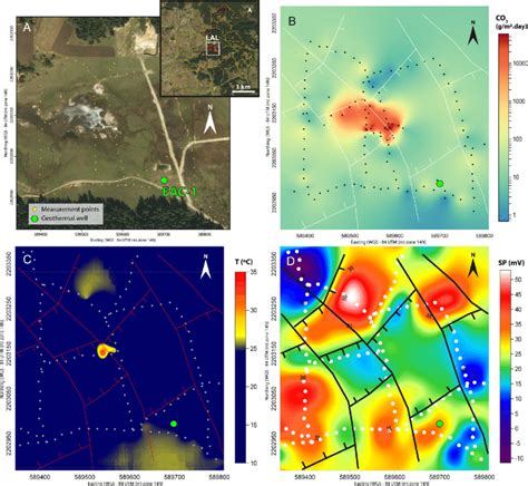 Detailed maps of the LAL area displaying: (A) Orthophotomap with the ...