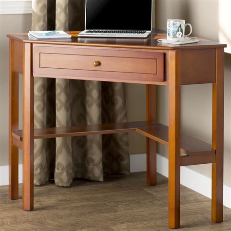 Charlton Home Millsbury 1 Drawer Corner Writing Desk & Reviews | Wayfair