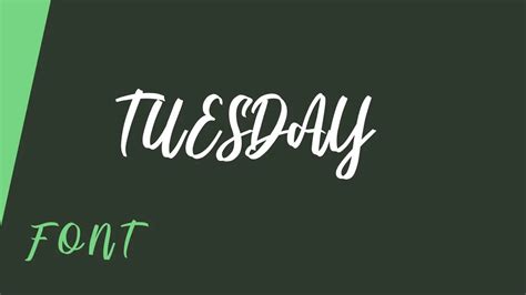 Tuesday Font Free Download