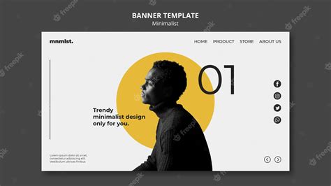 Free PSD | Horizontal banner template in minimal style for art gallery ...