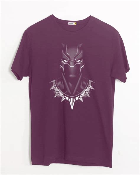Buy Black Panther of Wakanda (AVL) (GID) Purple Printed Half Sleeve T-Shirt For Men Online India ...