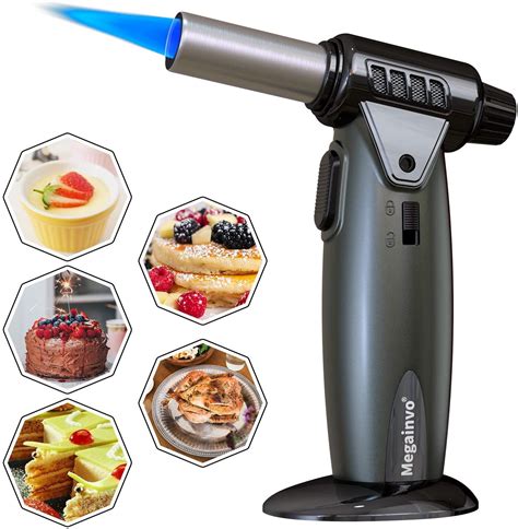 Butane Torch Kitchen Torch Lighter Culinary Butane Torch Refillable Professional Flame ...