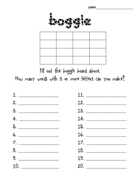 Boggle Word Games | Activity Shelter