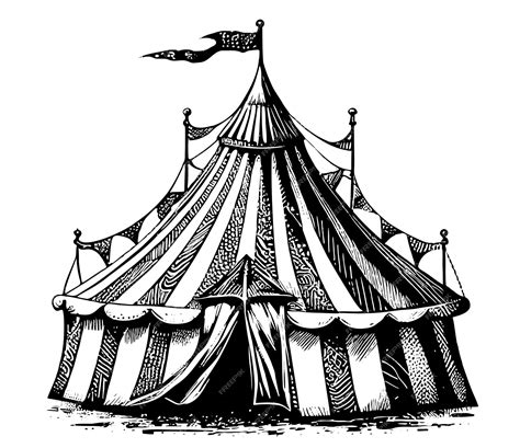 Premium Vector | Circus tent hand drawn sketch Vector illustration Fun