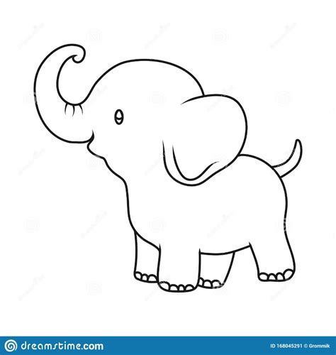 Baby Elephant Clipart Outline