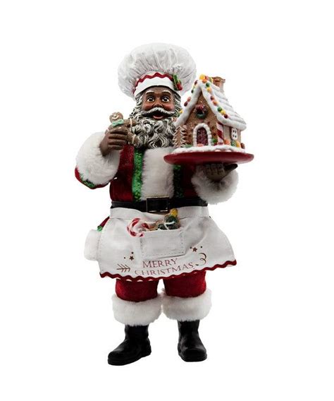 Gingerbread Chef Santa: African American Santa Claus Figurine | The ...