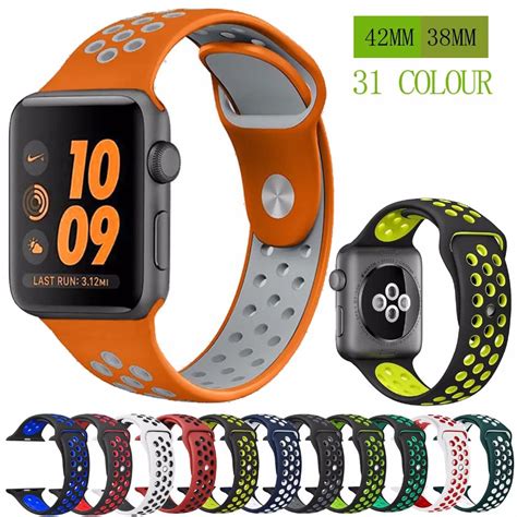 Silicone strap band for Nike apple watch series 4/3/2/1 42mm 38mm ...