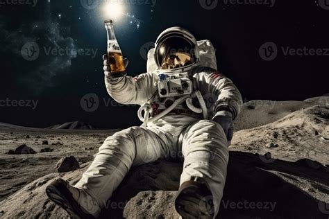 Astronaut sitting on the moon drinking beer, i Generative AI 31699033 Stock Photo at Vecteezy