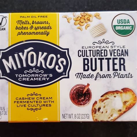 Miyoko's Creamery European Style Cultured Vegan Butter Hint of Sea Salt Review | abillion