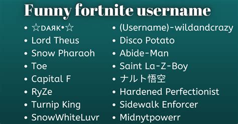 Fornite Usernames Ideas that are cool, sweaty and funny