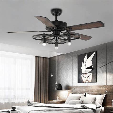 Buy Rustic Ceiling Fan with Light and Remote Control, Industrial Farmhouse Ceiling Fans with 5 ...