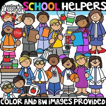 School Helpers Clipart {School Staff , Teacher Clipart} | TPT