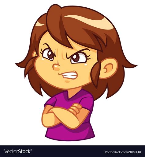 Angry girl expression Royalty Free Vector Image Kids Vector, Dog Vector, Free Vector Images ...