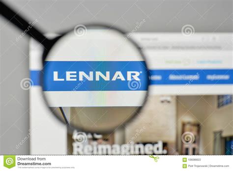 Milan, Italy - November 1, 2017: Lennar Logo on the Website Home ...