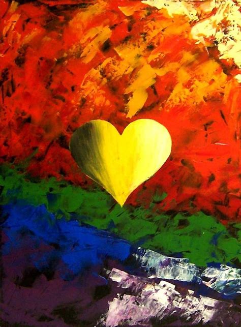 Colorful Heart Love Painting Painting by Teo Alfonso