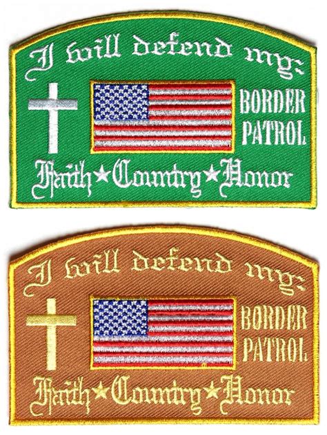 BORDER PATROL Patches Set Of 2 Brown or Green | Police Firemen EMT ...