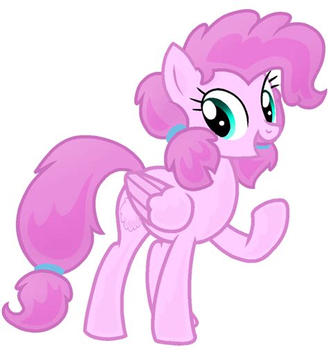 the pinkie pony is running with her hair blowing back and eyes wide open,