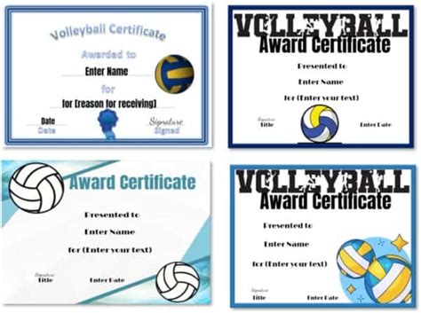 Free Volleyball Certificate Templates - Customize Online