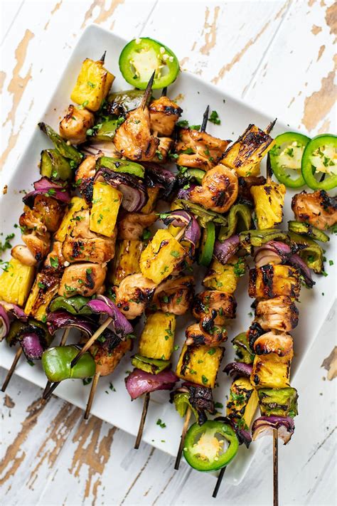 Grilled Teriyaki Chicken and Pineapple Skewers Recipe - Kitchen Swagger