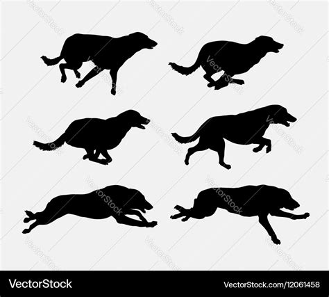 Dog running pet animal silhouette Royalty Free Vector Image