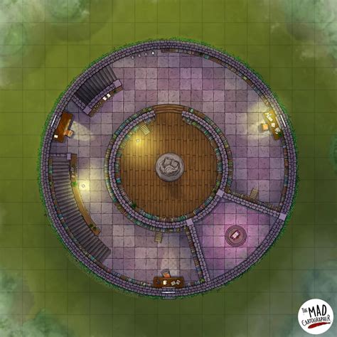 [battlemap][15x15] Endless Wizard's Tower: Library : FantasyMaps | Wizard's tower, Tabletop rpg ...