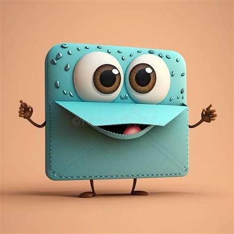 Cute Cartoon Envelope Character Stock Illustration - Illustration of ...