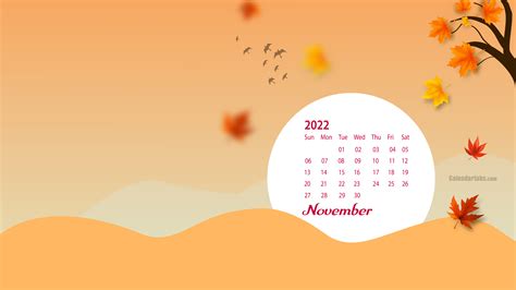 November 2022 Desktop Wallpaper Calendar - CalendarLabs