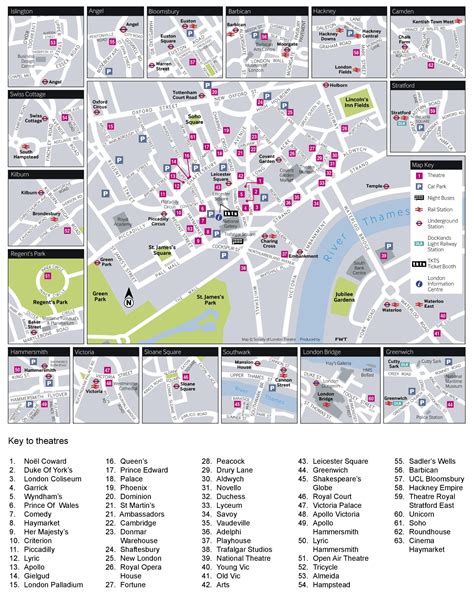 London theatre map - Ontheworldmap.com