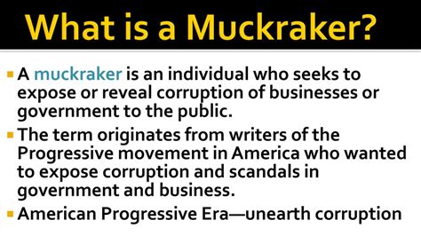 Muckrakers Definition