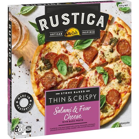 Mccain Rustica Thin & Crispy Salami & Four Cheese Pizza 335g | Woolworths